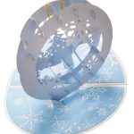 Biglietto origami appendibile palla di neve