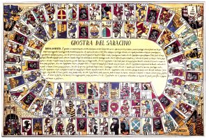 Gioco dell’oca della giostra del saracino stampa 50x70 cm