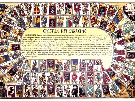 Gioco dell’oca della giostra del saracino stampa 50x70 cm