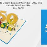Biglietto Origami 50 Anni lui 12x18 cm