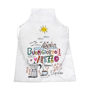 Grembiule da cucina da bambini con scritta “Buongiorno Arezzo” 48x59 cm